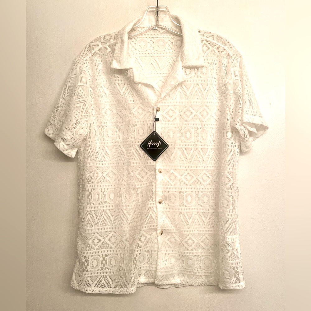 Button up sheer top by Hoooyi size S
